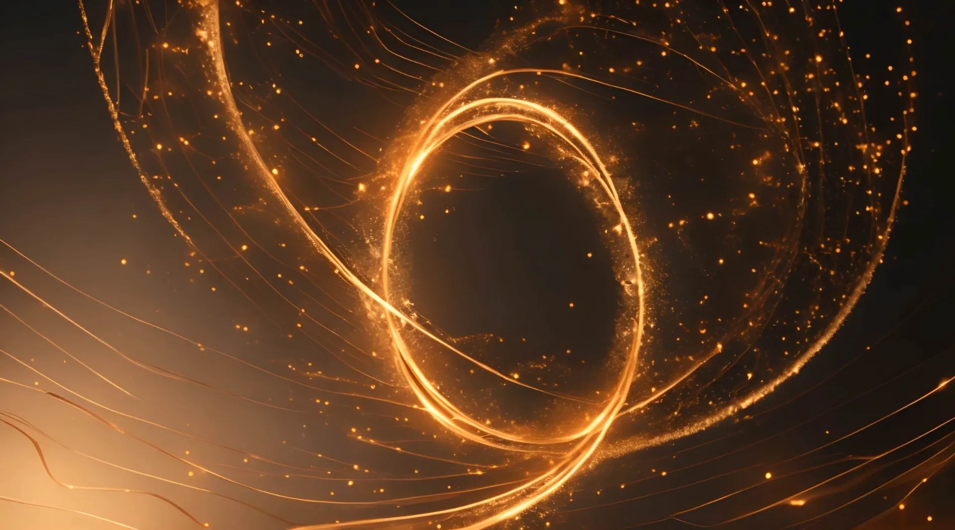 Dynamic Golden Orb Ring Motion Graphics Stock Video